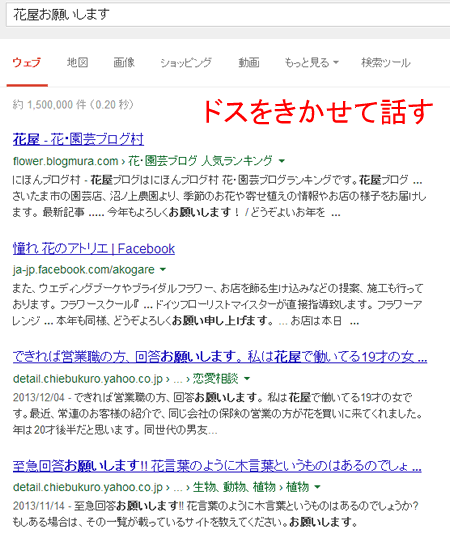ドスをきかせて話す