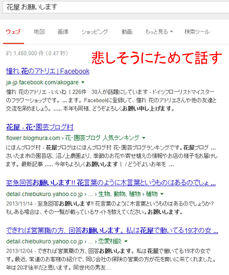 悲しそうに話す